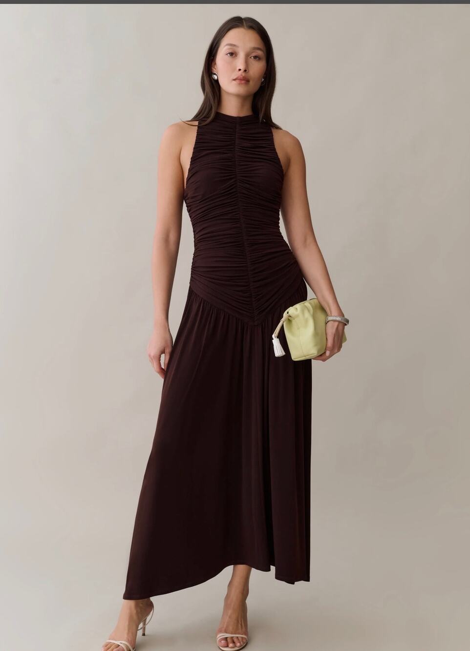 New O.P.T shania coffee brown dress $322 sz L